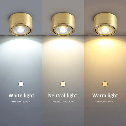 8 Pack Top Tier Recessed Lighting With Rock Solid Brass Trim And Super Bright 9W Directional Downlights showing white, neutral, and warm light tones.