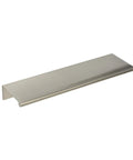 6 Inch Back Mount Finger Edge Pull Handle In Brushed Nickel, Lightweight Aluminum, 4 Mounting Holes, One And Three Quarters Inch Projection