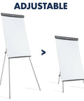 Melamine Presentation Easel With Whiteboard And Flipchart, 3 By 2 Feet, Gray Frame, adjustable height, tripod base