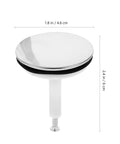 Bathtub Drain Stopper with Rotating Design and Silicone Seal Ring, silver, 1.8 in diameter, 2.4 in height, easy to use.