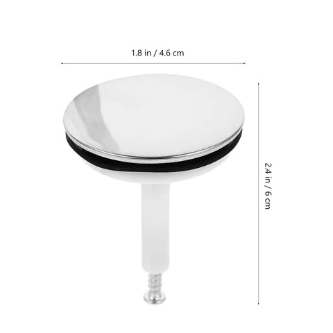 Bathtub Drain Stopper with Rotating Design and Silicone Seal Ring, silver, 1.8 in diameter, 2.4 in height, easy to use.