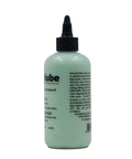 Side view of Anchorlube all-purpose metalworking compound bottle, 8 oz, pale green liquid, dropper nozzle cap