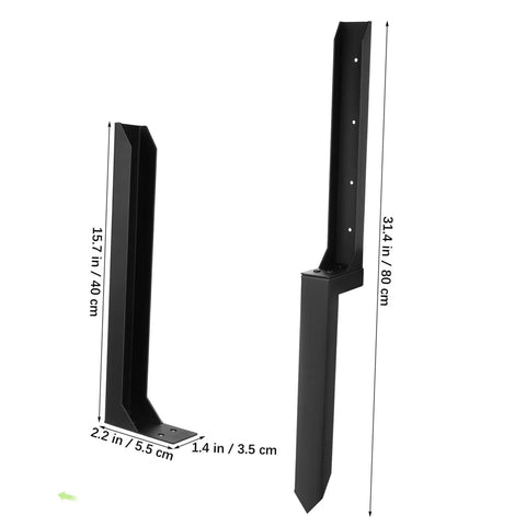 Heavy Duty Metal Fence Post Repair Anchors 2 Pack Ground Spikes for Stabilizing Tilted or Broken Wood Fences Quick Install