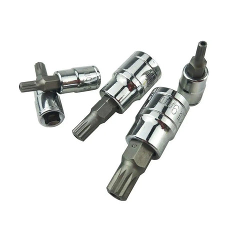 10 Piece 12 Point Triple Square Spline Bit Socket Set For Automotive Tool Kit With Heavy Duty Chrome Alloy Steel Bits