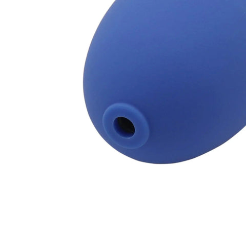 Close-up of blue Air Duster Blower For Electronics Cleaning, Powerful Odorless Rubber Air Blaster nozzle.