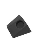 Superior Charging Adapter Storage Box For Tesla Cybertruck Cable Hanger Dock black triangular organizer with round opening.