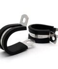 Three Quarter Inch Stainless Steel Cable Clamp Set Of Twenty With Rubber Padding, Heavy Duty Wire Hose Pipe Clips, M6 Screws