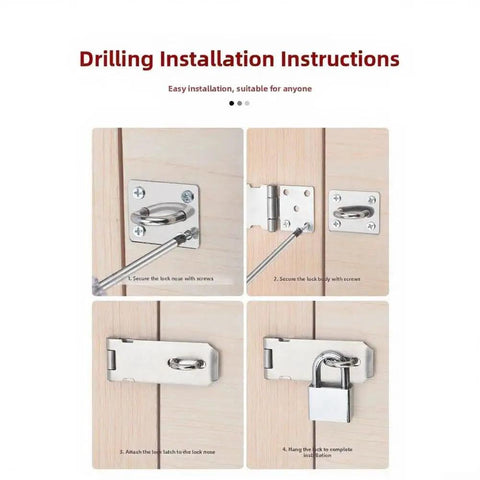 Beefy Stainless Steel Hasp Latch For Barns And Heavy Duty Gates With A Smooth Black Finish installation instructions diagram.