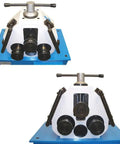 Top Shelf Heavy Duty Electric Metal Rolling Rig With One Point Five Horsepower Motor for bending metal tubes and stock.