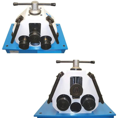 Top Shelf Heavy Duty Electric Metal Rolling Rig With One Point Five Horsepower Motor for bending metal tubes and stock.