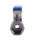 Top Shelf 1/2 Inch Stainless Steel Ball Valve Female To Female Connections Heavy Duty 304 Grade Steel for quick water shutoff.