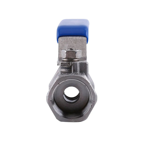 Top Shelf 1/2 Inch Stainless Steel Ball Valve Female To Female Connections Heavy Duty 304 Grade Steel for quick water shutoff.