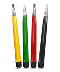 Pro Grade Four Piece Scratch Brush Set With Fiberglass, Brass, Steel And Nylon Nibs for jewelry and circuit cleaning.