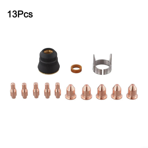 Premium 13Pcs Plasma Cutting Consumables Set With Ultra-Sharp 0.9mm Nozzles And Durable Electrodes for IPT45 and Ti-Pc45 tools