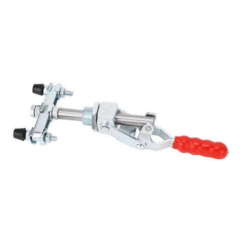 Push Pull Clamp With Double Heads For Welding And Router Tables, ergonomic toggle clamp with red handle and solid iron construction
