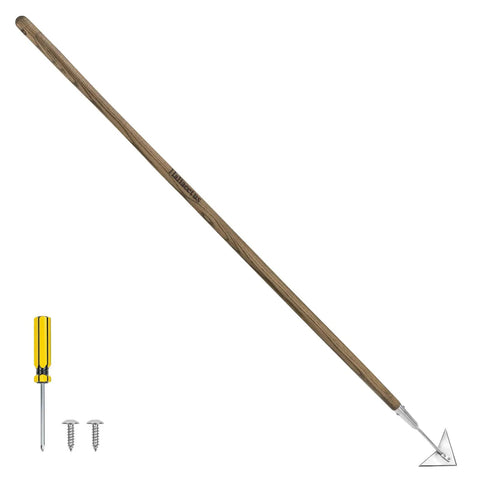 60 Inch Triangle Garden Hoe With Long Handle For No Bend Weeding Push Pull Motion That Zaps Weeds Fast Across Beds And Rows Durable Triangle Head