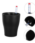 Self Watering Plant Pots For Beginners No Fuss Easy Care Indoor Planters With Built In Water Reservoir System Durable Plastic Flower Pots For Low Maintenance Indoor Garden On Patio Balcony, black plastic pot