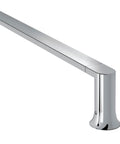 Genta LX Chrome Modern 18-Inch Single Kitchen Or Bathroom Towel Bar With Sleek Mirror-Like Finish detail view of bar's corner joint