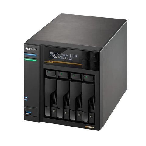 Four Bay Network Attached Storage Built To Last With Blazing Fast AMD Ryzen Quad Core Processor And Sixteen Gigabyte DDR5 Memory