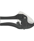 Side view of PVC Tube Pipe Cutter 42mm Cutting Diameter Stainless Steel With Anti Slip Handle Tail Lock for home plumbers and electricians.