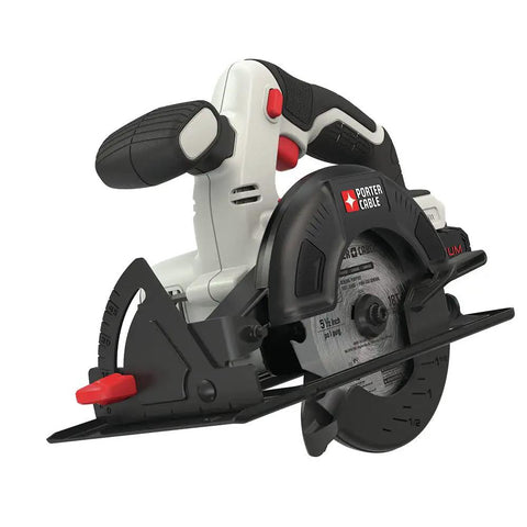 Hardcore 20 Volt Max Cordless Power Tool Combo Kit Four Piece Set With Two Rechargeable Batteries Quick Charger Circular Saw, side view