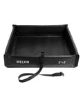 Spill Containment Berm Folding Duck Pond for Oil Changes and Under Drip Protection, black 2 by 2 feet, front view