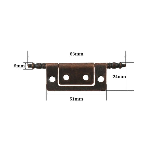 Heavy Duty Rotating Concealed Hinges 2 Pack With Screws For Furniture Cupboard And Cabinet Doors, 83x24mm dimensions shown