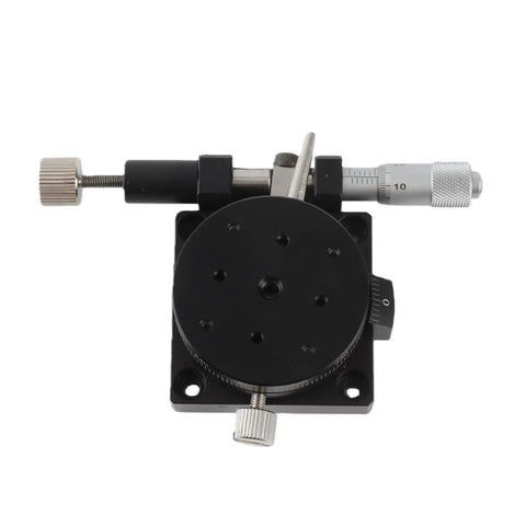 Pro Grade Fine Tune Rotation Stage For Optical Experiments With Precision Bearings And Smooth Sliding Aluminum Alloy Body With Black Anodized Finish Durable And Stable For Precise Angles And Fine Tuning In Measurements, black Ø38mm manual rotation stage with micrometer