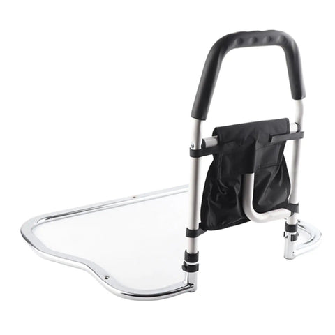 Sturdy Stainless Steel Bed Rail Safety Aid With Anti Slip Handrail For Fall Prevention And Independence, Ideal For Seniors And Pregnant Users, Includes Convenient Storage Pouch