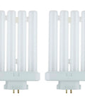 Quad Tube Plug In CFL Lamp 27W 1500 Lumens 6500K Crisp Daylight GX10q4 4 Pin Base 2 Pack front view