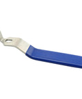 Stainless Steel Lever Handle Replacement For DN20 Ball Valve, chrome plated, with blue plastic grip and plastic wrapped handle.