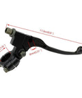 Beefy Seven Eighths Inch Universal Left Clutch And Brake Lever Perch for dirt bikes with size measurements shown