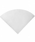 Square Lyocell Pour Over Coffee Filters 50 Pack Disposable Cone Dripper Papers showing a single white filter cone ready for use.