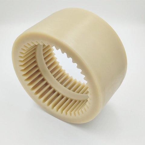 One Piece Curved Teeth Nylon Sleeve Gear Coupling Sleeve Replacement For Precision Machinery With M-65 Compatibility, 132mm OD