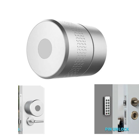 Top Shelf Smart Lock With Fingerprint Keyless Entry Handle Aluminum Alloy And Copper Core Auto Lock System close-up view of design and features.