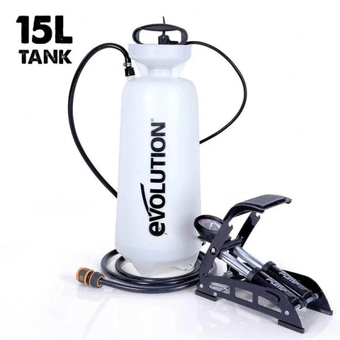 35 Gallon Pressurized Water Tank With Foot Pump And 9 Foot 10 Inch Hose For Dust Suppression On Site Portable White Water Sprayer With Easy Fill Wide Opening And Universal Connector