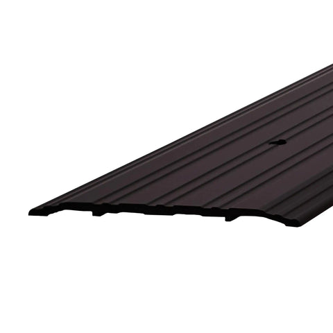68395 Beefed-Up Aluminum Commercial Flat-Profile Threshold Bronze Finish For High-Traffic Doors Draft Protection, angled view