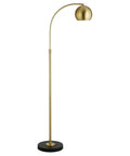 Arc Floor Lamp In Brass And Blackened Bronze For Living Room Bedroom Office And Dining Areas With Adjustable Head Two Tone