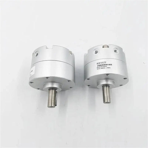 Heavy Duty Rotary Actuator Vane Pneumatic Cylinder Smooth Rotate 90 180 270 Degrees installed on a white background, showing aluminum body.