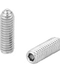 Top Shelf M4x12 Hex Spring Ball Plunger Screws Premium Stainless Steel bead fasteners, showing two 12mm screws.