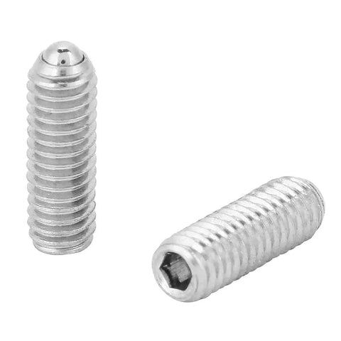 Top Shelf M4x12 Hex Spring Ball Plunger Screws Premium Stainless Steel bead fasteners, showing two 12mm screws.