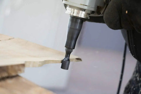 Three Piece Pro Grade Precision Power Carving Attachment Set for Woodworkers with mini ball gouge shaping wood edge