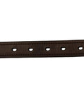 Double Stitched Leather Breakaway Halter Crown Replacement, close-up of brown leather with 5 holes, 1 inch wide universal fit view.