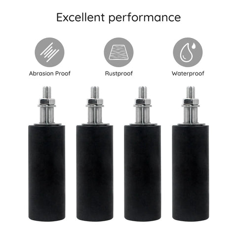 Universal L Bracket Gate Guide Roller Set With Four Nylon Rollers For Sliding Gates 4 Inch Size Adjustable Mounting Bracket