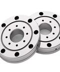 Beefy Cross Roller Bearing Built Tough For Robotics Machine Tools And Industrial Turntable Rotations High Precision Workhorse RU228 G XUUCC0P5 Replacement Units pair with holes for secure installation.