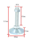 Heavy Duty Adjustable Leveling Feet For Equipment Four Pack Built To Last Easy To Install Height Adjustable To Level Machines On Uneven Floors Reduces Wobble And Vibration Freely Adjustable Nut And Secure Buckle Swivel Levelers For Precise Height And, M10 steel leveling foot, 60mm base