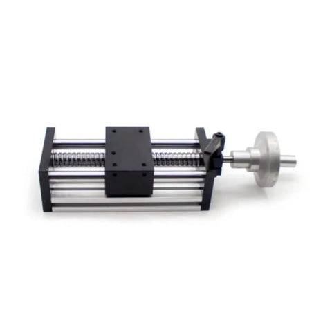 Pro Grade Ball Screw Linear Guide Module With Handwheel Ultra Smooth Motion 100mm Stroke Precision Scale Heavy Duty Linear Guideway For Industrial Machining And Production, front view