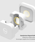 Exploded view of neodymium magnet inside magnetic cable clips, part of Magnetic Cable Clips 3 Pack For Car And Office Cable Management.