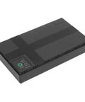 Portable UPS Battery Backup Stores 20000 Mah Of Ready To Go Juice For Cameras Routers And Media Devices Delivers Steady Outlets, black power bank with LED indicators.
