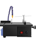 Side view of Gem Faceting Machine And Rock Polisher With Flexible Shaft for lapidary work, variable speed control visible.